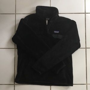 Fuzzy black quarter zip